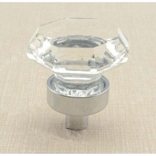 33mm Luxury Crystal Drawer knobs Silver Aluminium Alloy dresser cupboard shoe cabinet Furnitures handles pull knob