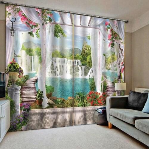 3D Curtain Luxury Blackout Window Curtain Living Room balcony curtains Decoration curtains