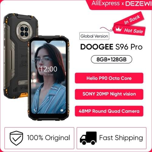 DOOGEE S96 Pro 6350mAh Global Version 24W Fast Charge 48MP Quad Camera 20MP Infrared Night Vision Helio G90 Octa Core 128GB