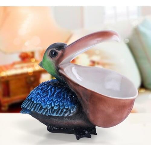 Modern Creative Furnishing articles Big mouth Pelican home decor tabletop handicraft resin copper animal figurines Miniatures