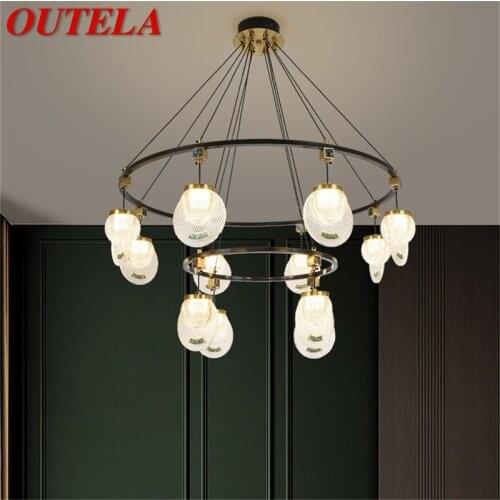 OUTELA Contemporary Pendant Light Luxury Brass LED Lamps Fixtures For Home Dining Living Room Decoration