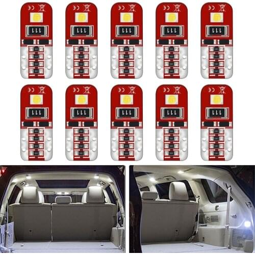 10Pcs T10 W5W LED Canbus Bulbs For Audi A3 A4 A6 B8 B9 C5 8P A5 Sportback TT MK1 Auto Interior Dome Lamp Reading Lights NO ERROR