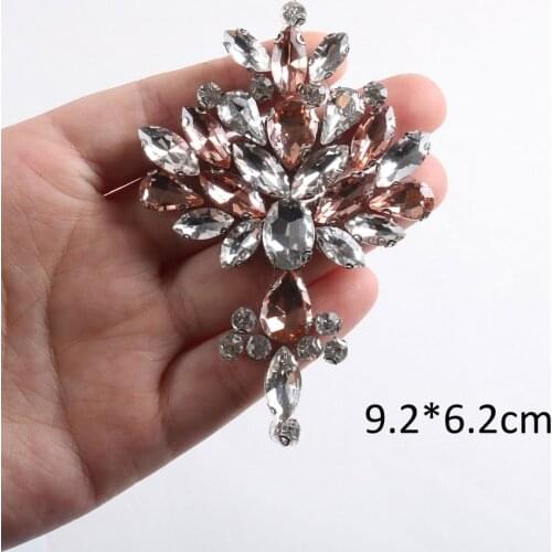 Iron on diamond Beaded Decoration Patch Clothing Accessories Crystal Peach Apparel glue back iron on Rhinestone Patches
