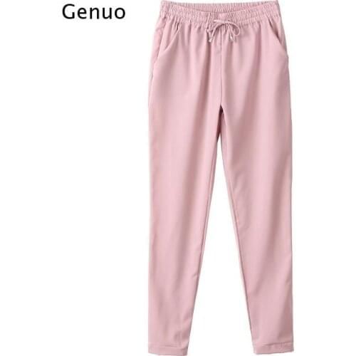 Spring womens trousers, harem pants, seven-color elastic waist womens trousers, lace-up casual womens pants, new product