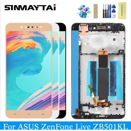 ZB501KL LCD For Asus Zenfone Live ZB501KL X00FD display Matrix Touch Screen Digitizer Assembly Replacement ZB500KL LCD frame