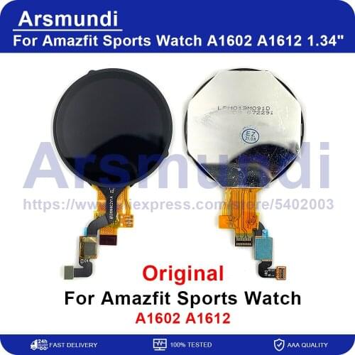 1.34" Original For Huami Amazfit Sports Watch A1602 A1612 Display Screen Touch Panel Digitizer For Amazfit Sports Watch LCD