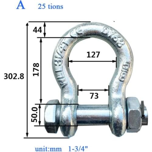 1 set of winch industrial power machinery railway mining construction bow anchor bow shackle ton alloy steel