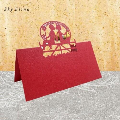 10pcs Laser Cut Romantic Boy Girl Shape table card Name Card Seat Card Wedding Birthday Party Decoration 7z
