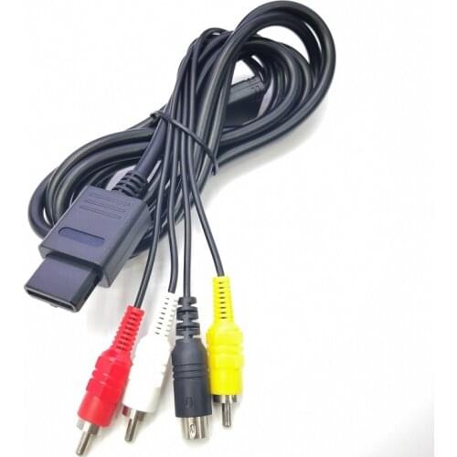 10 PCS New 6FT/1.8M S-Video and AV Cable with 3 RCA Audio for Gamecube SNES N64