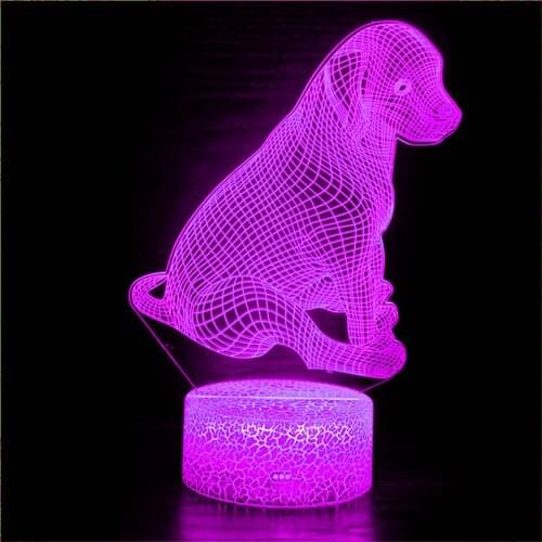 Dog shape 3d animal shape figure home lighting table lamp colorful touch night light pug head desktop setting small table lamp