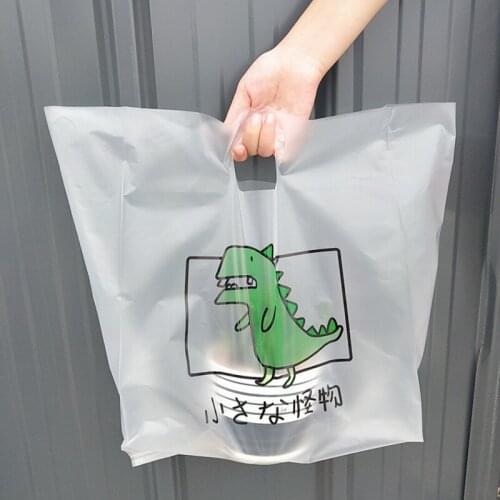 50Pcs/Lot Gift Shopping Bag Plastic Wedding Party Favor Bags Plastic Gift Pouch Handle Packging Clothing Shoes Birthday Present