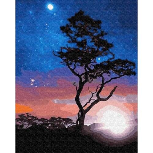 60x75cm Paint By Numbers Kits Landscape DIY Painting By Numbers On Canvas Scenery Frameless Digital Tree Handpaint Decor