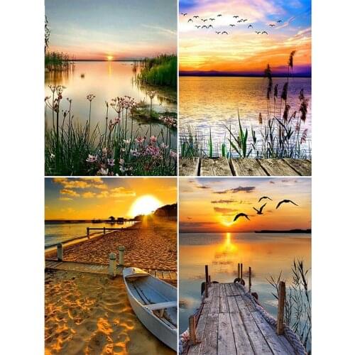 Diamond Embroidery Sale Landscape Rhinestones Pictures Diamond Painting Full Square Lake Scenery Mosaic Cross Stitch