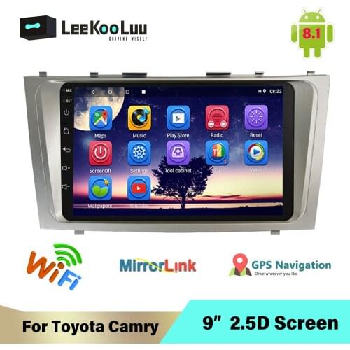 LeeKooLuu 2Din Android Car Radio 9" 2.5D GPS Navigation WIFI Mirrorlink USB Audio For Toyota Camry 2006-2011 Multimedia Player