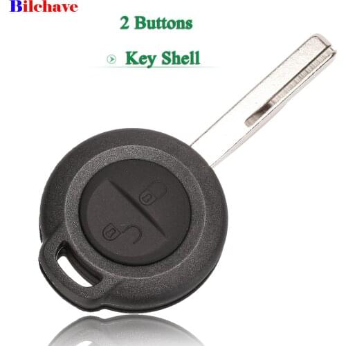 Bilchave 2 Buttons Remote Car Key Shell Fob For Mitsubishi Colt Warior Carisma Spacestar Straight Key Case With Uncut Blade
