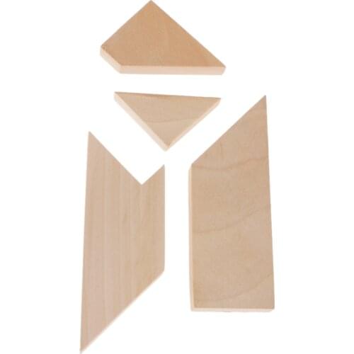 High Quality Wooden T Shape Puzzle Toy Vintage Game Tangram Style Family Play Brain Teaser Toy for Children Kid Girl Gift