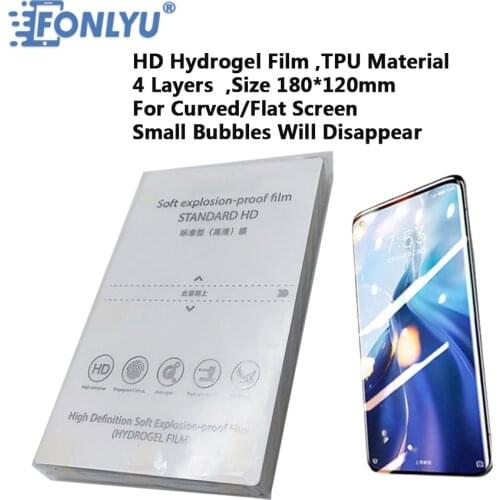 FONLYU 100pcs Free Shipping Flexible Hydrogel Film For F140 F150 F200 Machine Cutting Front Film FOR IPHONE IPAD Blu ray / HD