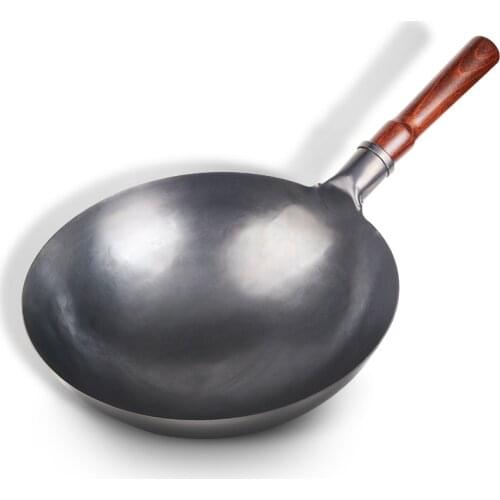 Chinese Handmade Iron Wok,No Chemical,Non-coating Cooking Wok,Traditional Scratch Resistant Cookeware Chinese Woks