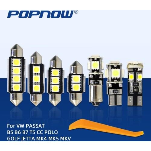 LED Interior Lighting Kit Reading Dome Trunk Door Canbus Error Free for VW Passat B5 B6 B7 T5 CC POLO GOLF JETTA MK4 MK5 MKV