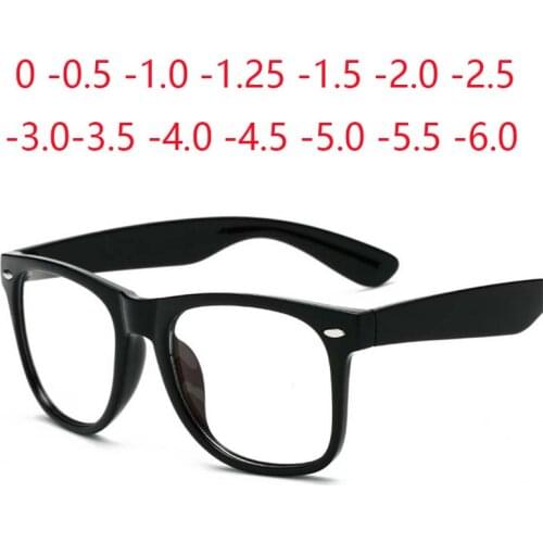 Square Finished Myopia Glasses Candy Color Rice Nails Frame Diopter -0.5 -0.75 -1.0 -2.0 -2.5 -3.0 To -6.0
