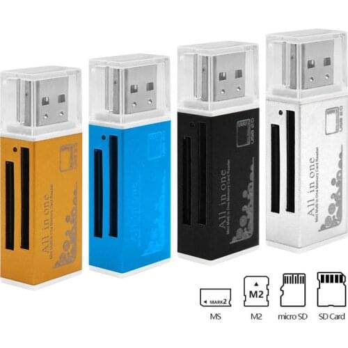 Multi All in 1 Micro USB 2.0 Memory Card Reader Adapter for Micro SD SDHC TF M2 MMC MS PRO DUO Card Reader Hot-sale 2017