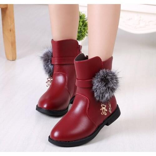 Girls Fashion Boots in Autumn Winter 2021 New Han Edition Princess Girl Add Wool Cotton Martin Boots Children Sport Shoes