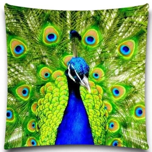 Peacock/Tortoise/Fish Cotton polyester Square Printed Pillow cases Zipper Cushion Cover Home Use 16" 18" 20" etc 9 style