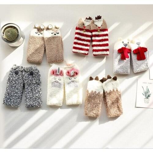 Baby Boy/Girls Socks Xmas Knee High long Socks winter Cartoon bear/elk design socks Kids Children clothing accessories