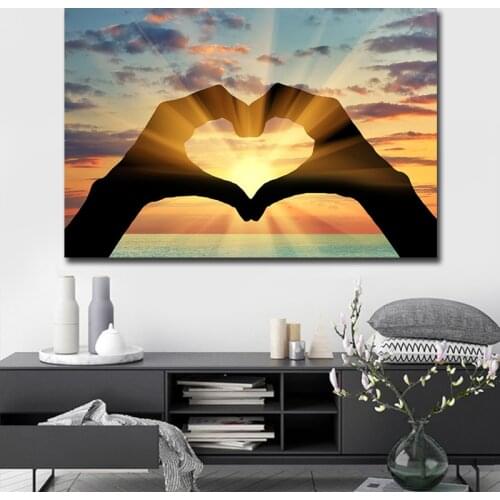 Ocean Love Hearts Wall Canvas painting Posters and Prints Wall Art Pictures For Living Room Bedroom Home Decor