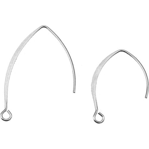 50pcs Stainless Steel Great Flat Ear Hook French Earring Hooks Wire Settings Base Settings for DIY Earrings Ear Jewelry Making