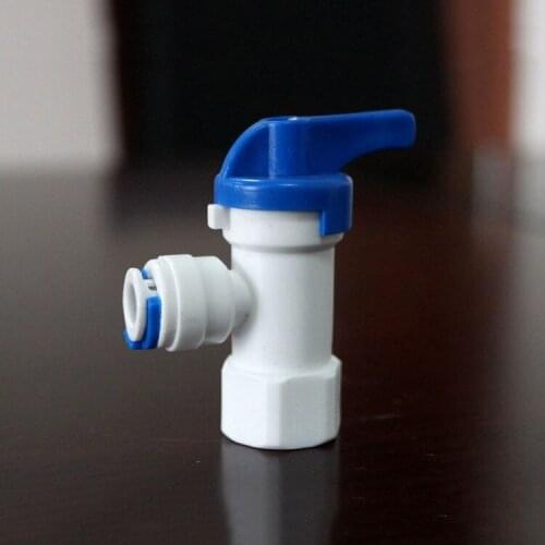 1/4" Quick Fitting 1/4" BSP Female Thread Plastic Ball Valve RO Water Reverse Osmosis System L Type Pressure Barrel Valve
