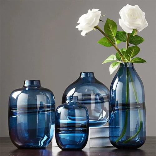 European-style Simple Transparent Glass Vase Dried Flower Flower Arrangement European-style Home Decorations