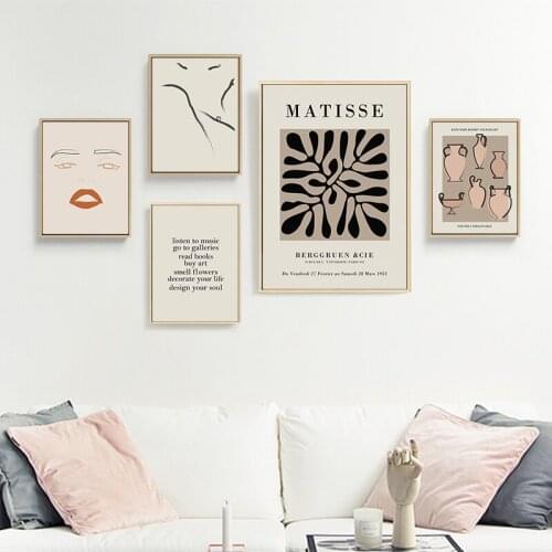 Simple Nordic Abstract Line Wall Art Poster Literary Retro Canvas Painting Decoration Wall Pictures For Living Room Home Decor