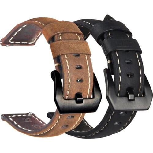 22mm Genuine Leather Strap Watchband For Huawei Watch 3 Pro/GT 2 Pro/2 46mm Wristband Quick Release Bracelet Galaxy Watch 3 45mm