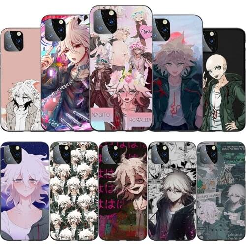 Nagito Komaeda Rubber Phone Case for IPhone 12 11 Pro Max Mini XS X XR 7 8 Plus SE 2020 Anime Black Soft Cover Case