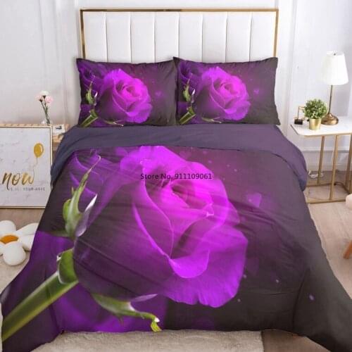 Romantic Flowers for Lovers Duvet Cover Set 3D Bedding Sets Double Single Quilt Cover Palace Style Rose Bedclothes Bed Linings