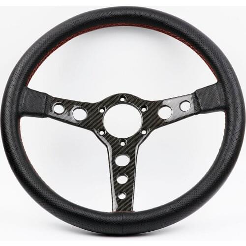 Universal 14inch/345mm Real Carbon Fiber Genuine Leather Steering Wheel Drift Sport Steering Wheels