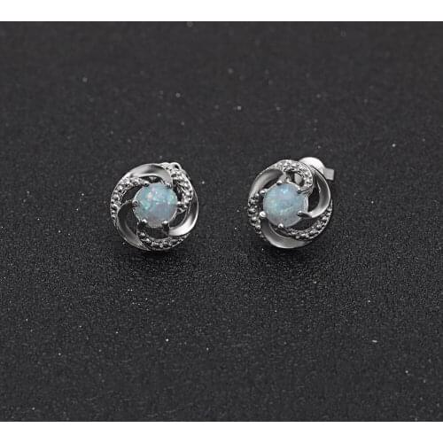 UFOORO stud earrings jewelry Personality fashion Romantic Creative opal fire earrings for women Earrings girl gift dropshipping