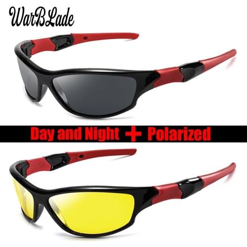 WarBLade Men Night Vision Sunglasses Goggles Glasses UV400 Sun Glasses Yellow Lens HD Polarized Night Driving Gafes W1036