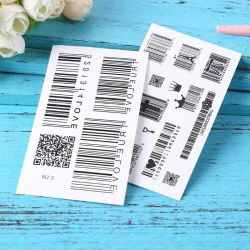 1pcs Halloween Weird Temporary Tattoos Bar Code Body Art Tattoo Stickers Waterproof Temporary Arm Leg Decals Decor Creative