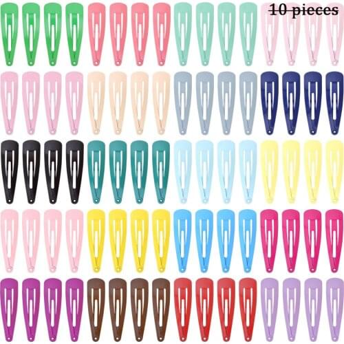 10 /20/30/set Hair clips for children cute drop-shaped Hair clips side clip color metal children BB clip baby Hair accessories