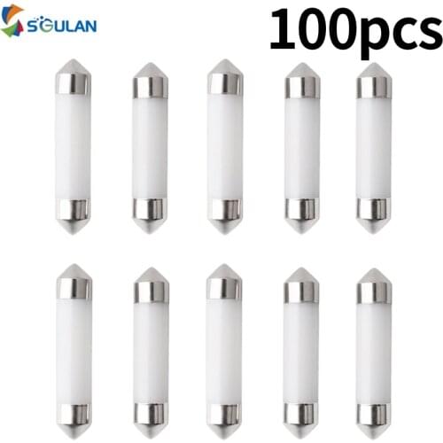 100 pcs C5W C10W Festoon 31 36 39 41MM 5500K White Car Led Bulb Interior Dome Light Diode License Plate For Car Door Lamp 12V