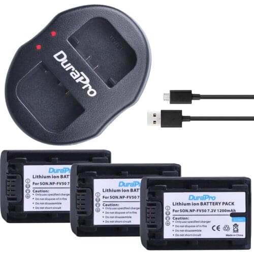 3pc NP-FV50 NP FV50 NPFV5 Li-ion Battery+ Dual USB Charger for SONY CX390 290E PJ510 820E 790E 660E XR260 CX700E PJ50E 30E SR68
