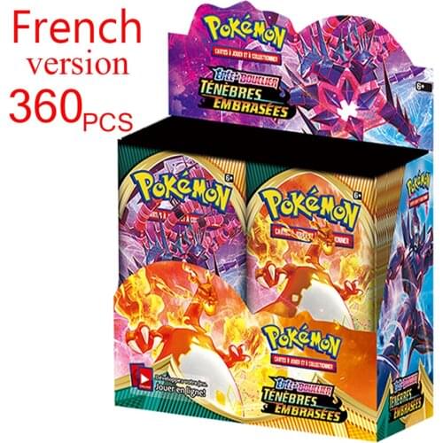 360pcs New French Version Pokemon Cards TCG: Sword & Shield Darkness Ablaze Booster Display Box Collection Trading Card Game