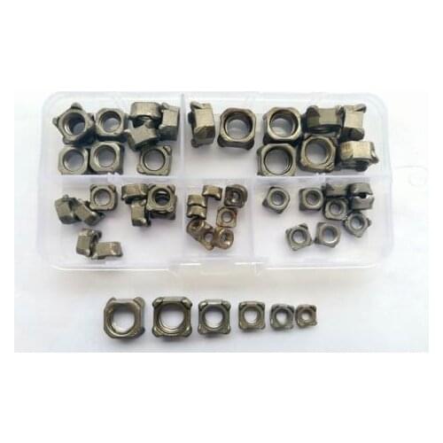 50pcs M4 M5 M6 M8 M10 Square Welding nuts Four Corner Spot Welded Nut 4.8 Grade