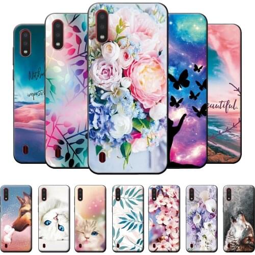 Case For Samsung A01 Case Cover Soft Silicone Flowers Bumper On For Samsung Galaxy A01 GalaxyA01 A 01 SM-A015F A015 A015F Cases