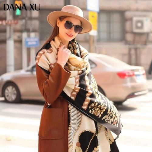 DANA XU Bufanda Mujer Wool Poncho Head Winter Women Lady Carf And Warm Shawl Stoles Bandana Scarf Hijab Luxury Brand Pashmina