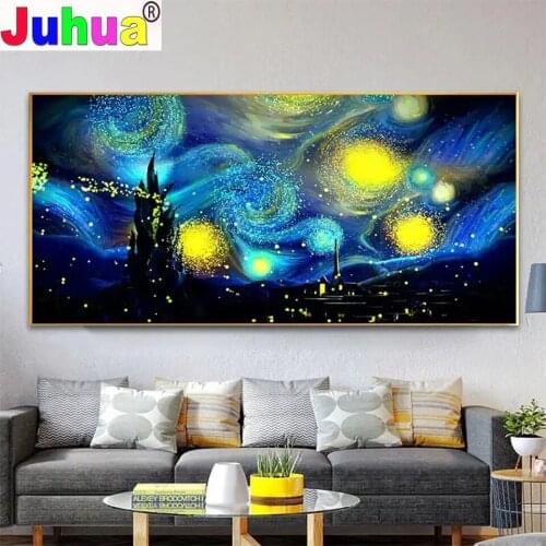 DIY Diamond painting landscape starry sky full of diamond handmade diamond stickers cross stitch home decoration Christmas gift