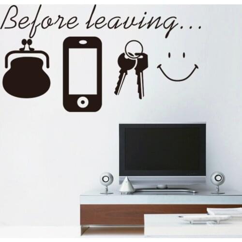 English daily before leaving reminder vinyl quotes wall decals for living room door wall art decor stickers diy removable mural