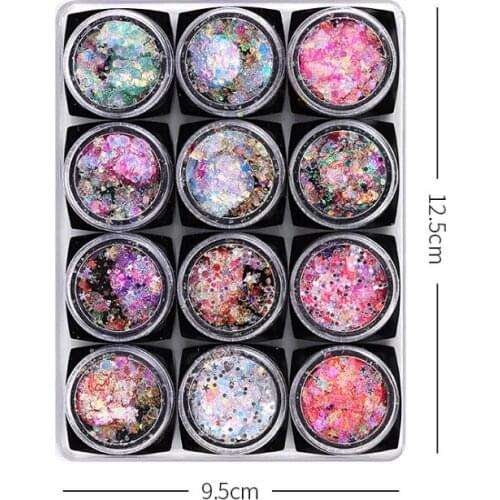 Eye Lip Makeup Sequins Holographic Nail Glitter Powder Mixed Colorful Irregular Flakes Sequins Nail Art Decorations Palliette
